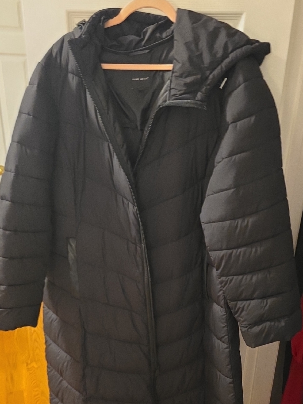 Lane Bryant Long Black Hooded Puffer Coat